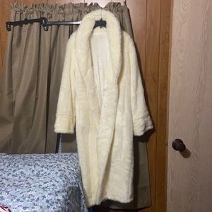 White faux fur jacket